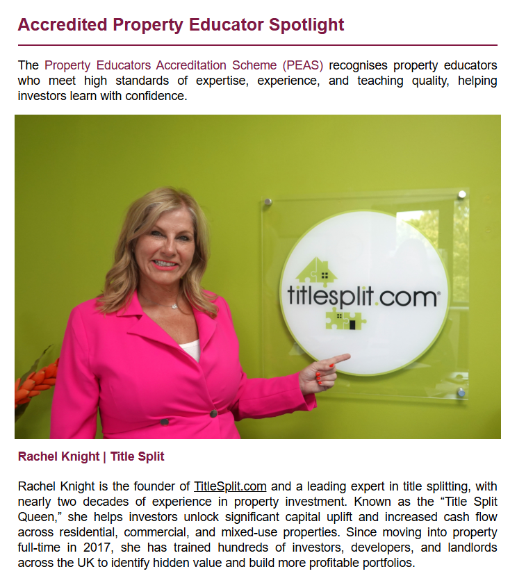 Accredited Property Educator Spotlight: Highlighting the Property Educators Accreditation Scheme (PEAS) standards for expertise, experience, and teaching quality for property investors.